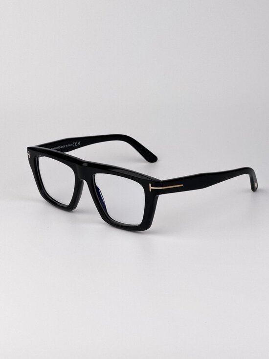 Tom Ford Unisex Eyeglasses Shiny Black Rectangle FT6059-B 001 Blue Light Block main image 6